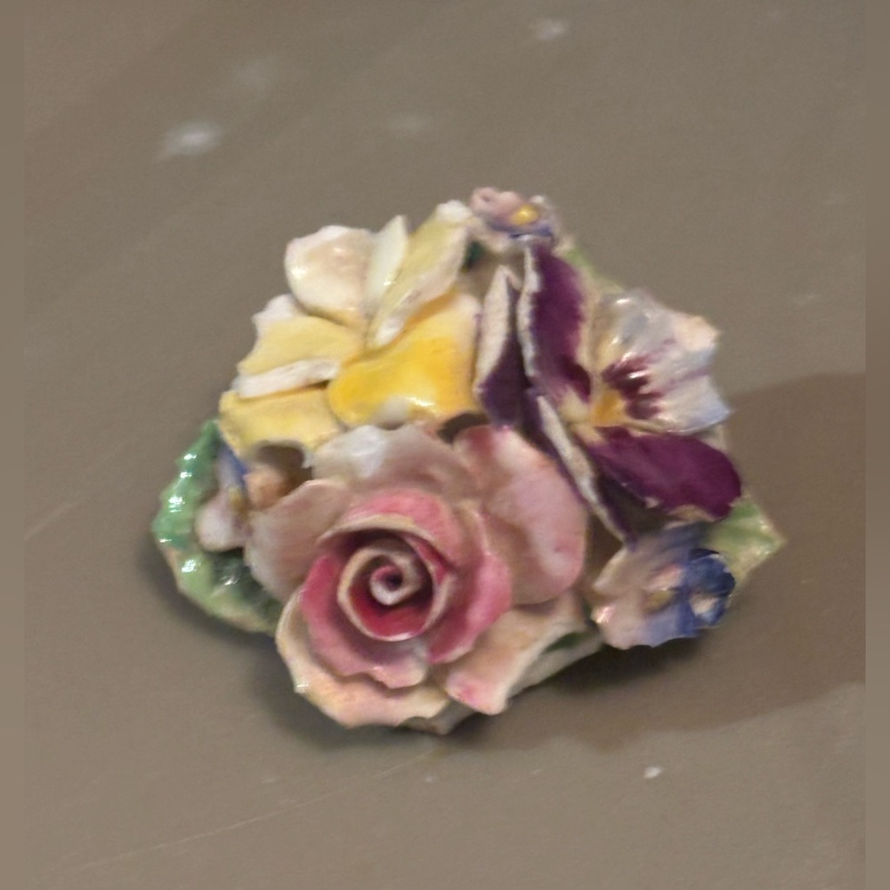 Vintage Floral Bone China Flower Brooch Pin for Cottagecore Vibes